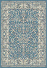 5' x 8' Blue and Ivory Oriental Area Rug